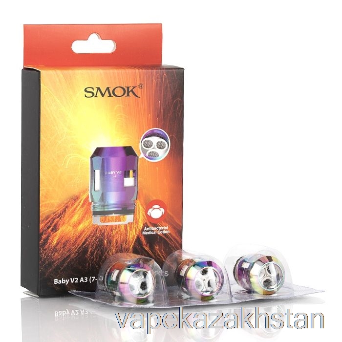 Vape Kazakhstan SMOK TFV8 Baby V2 Replacement Coils 0.15ohm Baby V2 A3 Triple Coils (Rainbow)